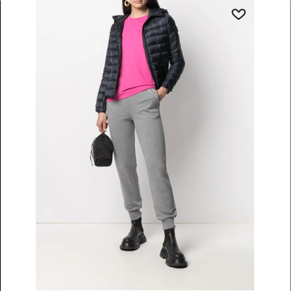 Moncler zip-front hooded puffer jacket size 1